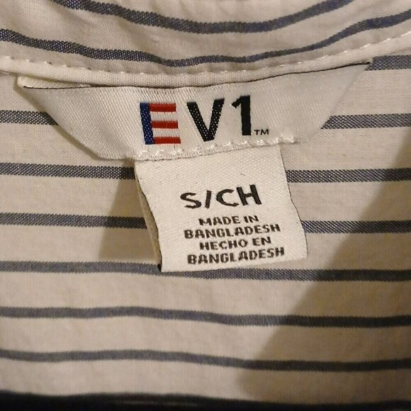 EV1 Cream Stripe Tunic Blouse Size Small - Picture 6 of 7